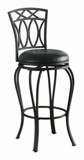 Coaster Adamsville Upholstered Swivel Bar Stool Black Model 122060